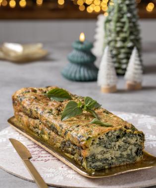 Τερίνα με σπανάκι, γραβιέρα Κρήτης και μετσοβόνε